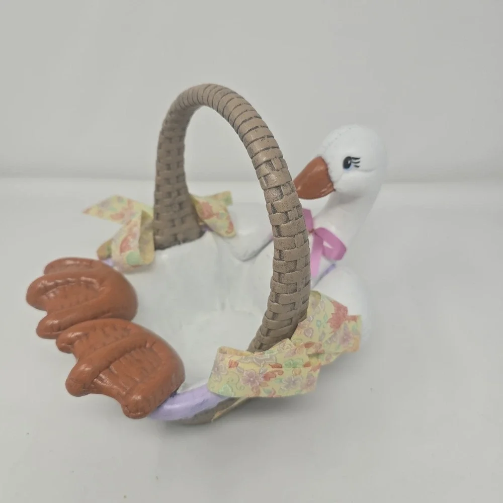 Cotadgecore Granycore‎ Ceramic Goose Basket Very Rare1987 Crafted